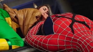 Spiderman fetish cock sucking