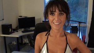 Amber Jane in glasses oily cowgirl fuck