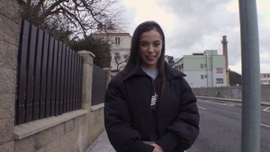 Anastasia Brokelyn in jeans ass licking during interview HD