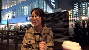 Hard ramming japanese babe wearing glasses in the shower