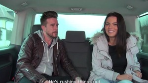 Group sex in the car with super cute teen Mea Melone