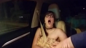 Big butt & young babe masturbation in the car