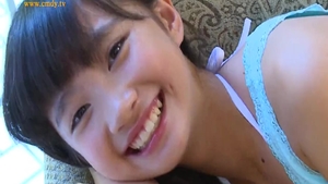 Young cute asian teen in lingerie