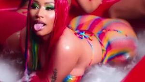 Raw sex in company with big boobs ebony female Nicki Minaj