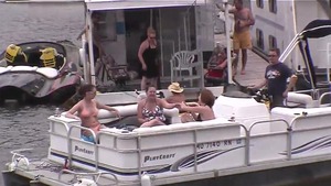 Innocent blonde haired masturbating on the boat